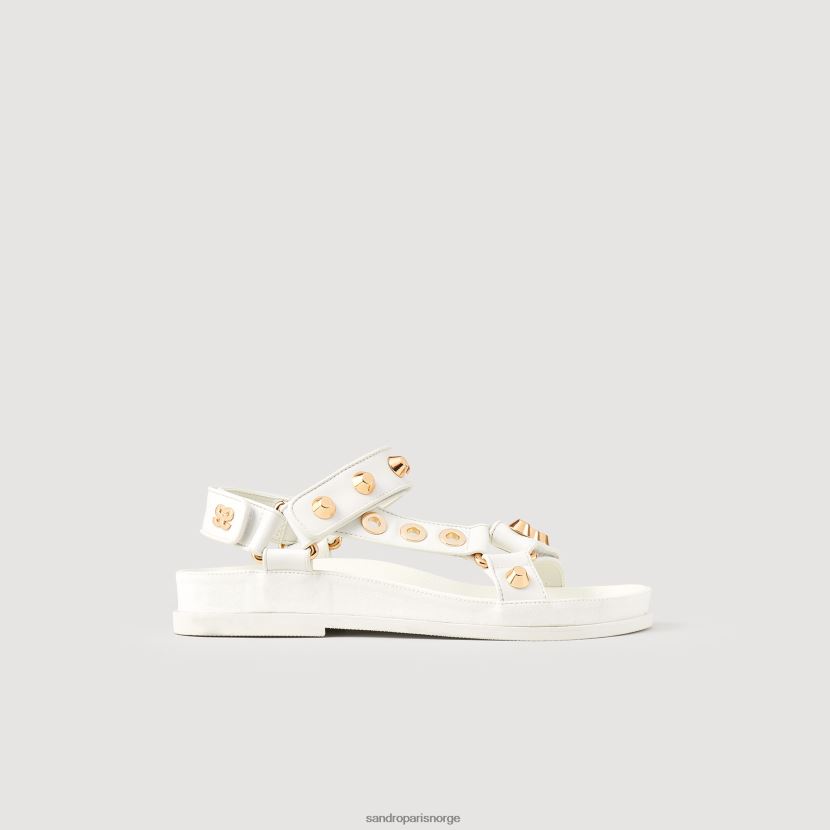 kvinner Sandro Paris ecru sandaler i skinn fottøy 6FN4LH489