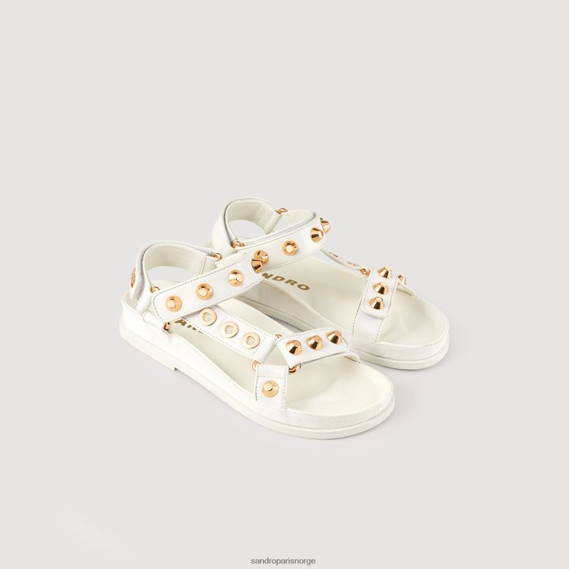 kvinner Sandro Paris ecru sandaler i skinn fottøy 6FN4LH489