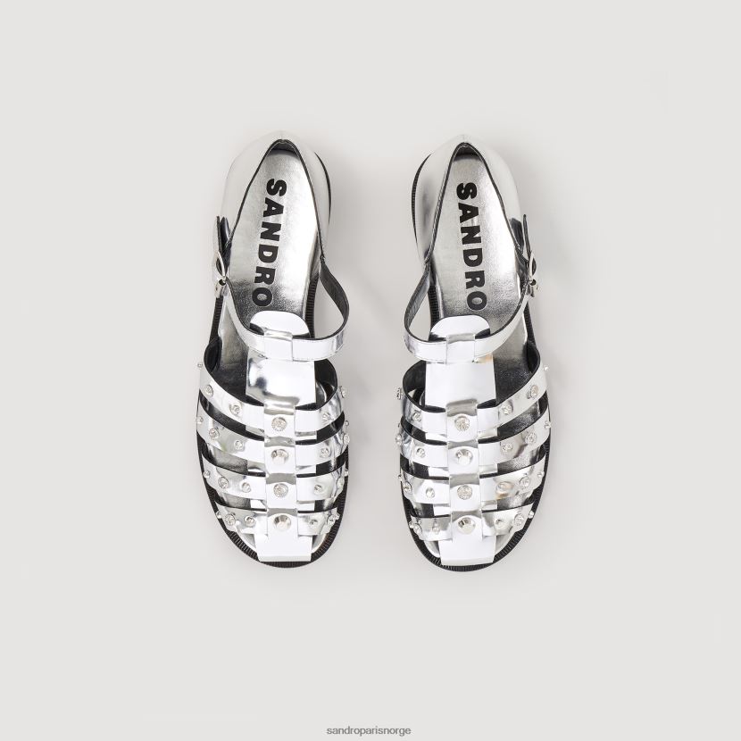 kvinner Sandro Paris sølv olyma-sandaler med pigg fottøy 6FN4LH487