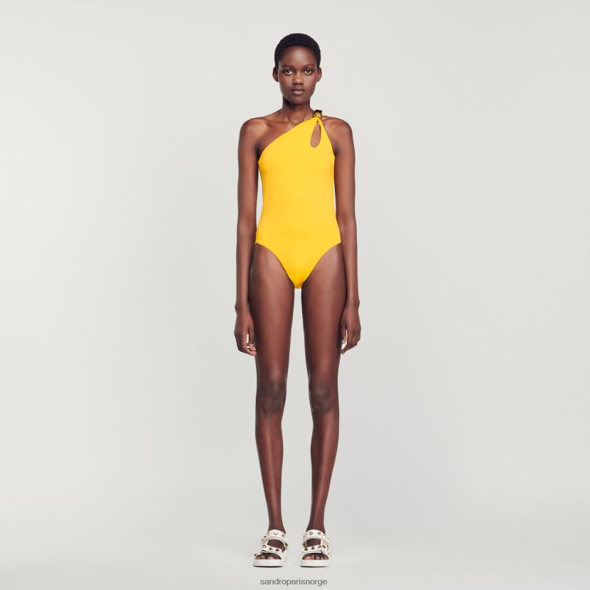 kvinner Sandro Paris gul asymmetrisk badedrakt i ett stykke klær 6FN4LH182