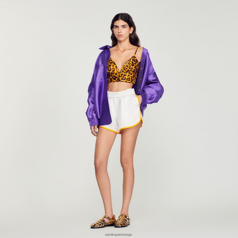 kvinner Sandro Paris ecru brede shorts klær 6FN4LH221