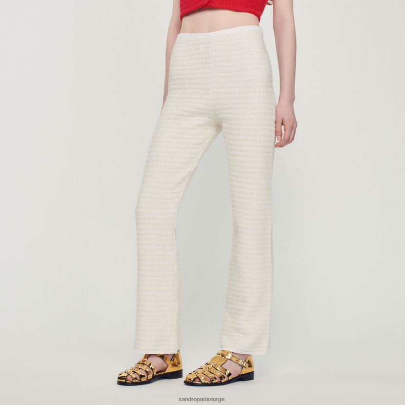 kvinner Sandro Paris ecru tweed bukser klær 6FN4LH459