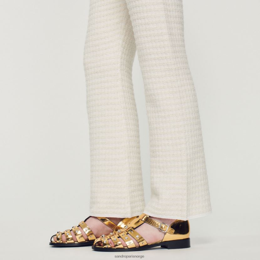 kvinner Sandro Paris ecru tweed bukser klær 6FN4LH459