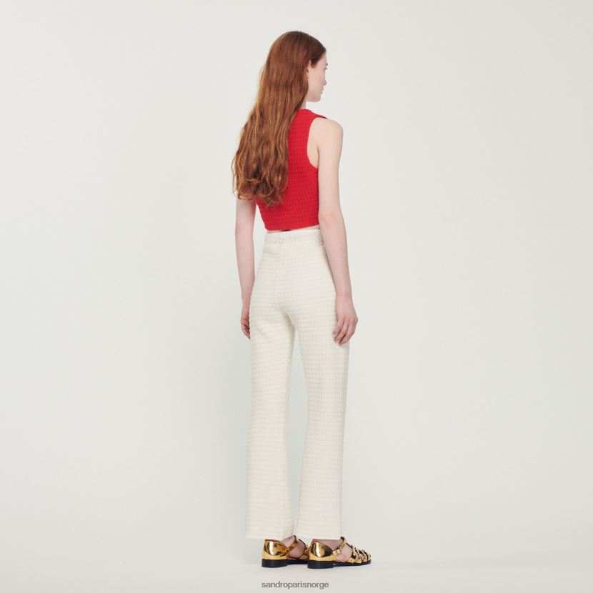 kvinner Sandro Paris ecru tweed bukser klær 6FN4LH459