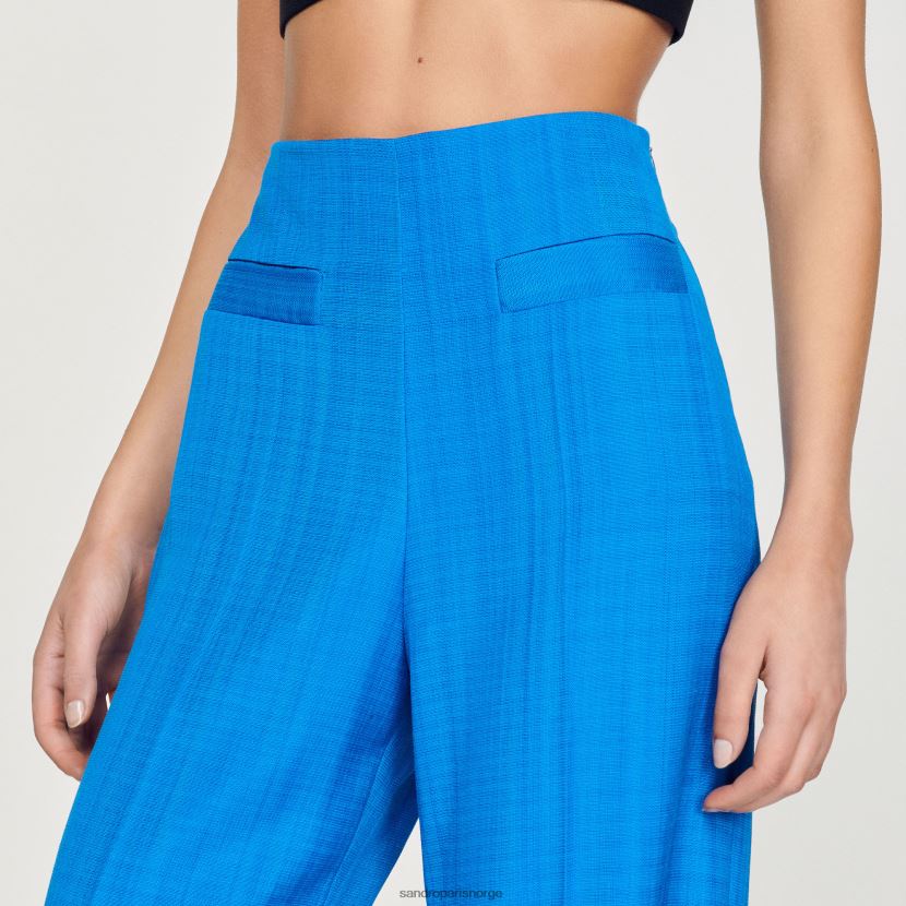 kvinner Sandro Paris elektrisk blå bukser med høy midje klær 6FN4LH201