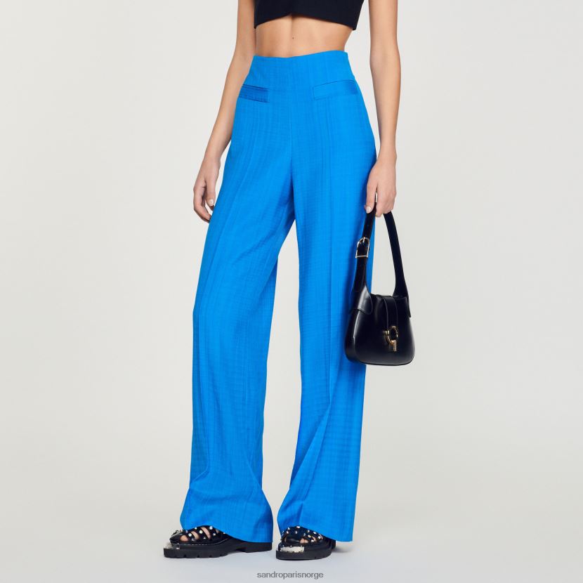 kvinner Sandro Paris elektrisk blå bukser med høy midje klær 6FN4LH201