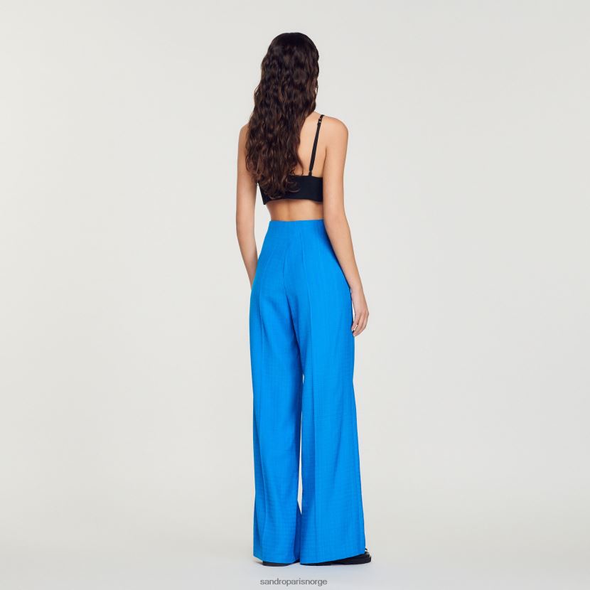 kvinner Sandro Paris elektrisk blå bukser med høy midje klær 6FN4LH201