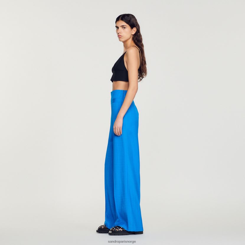 kvinner Sandro Paris elektrisk blå bukser med høy midje klær 6FN4LH201