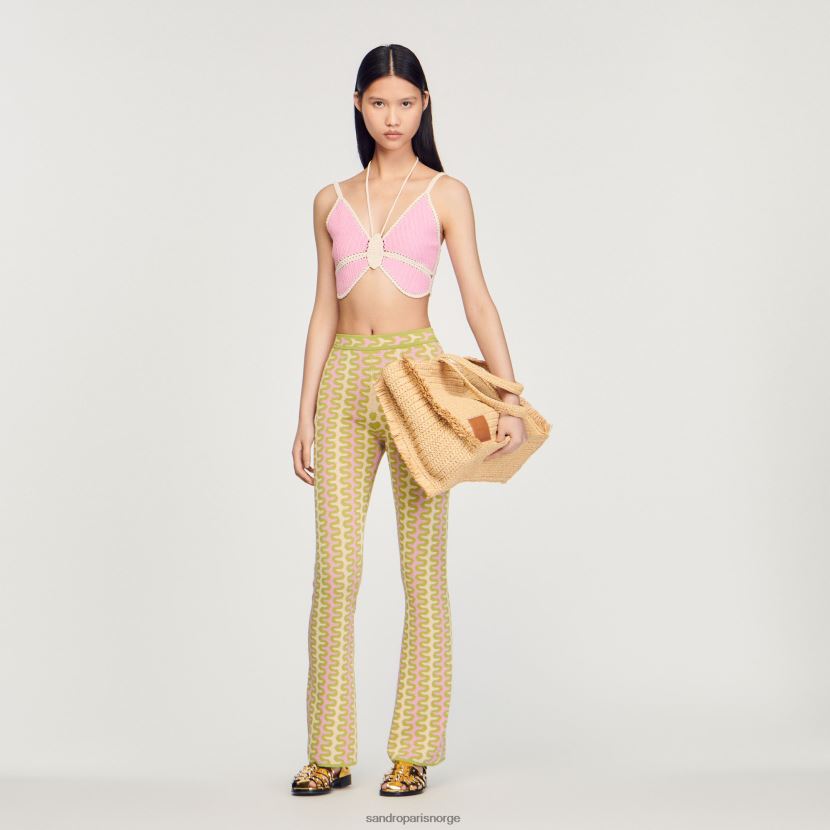 kvinner Sandro Paris flerfarget mønstrede strikkebukser klær 6FN4LH178