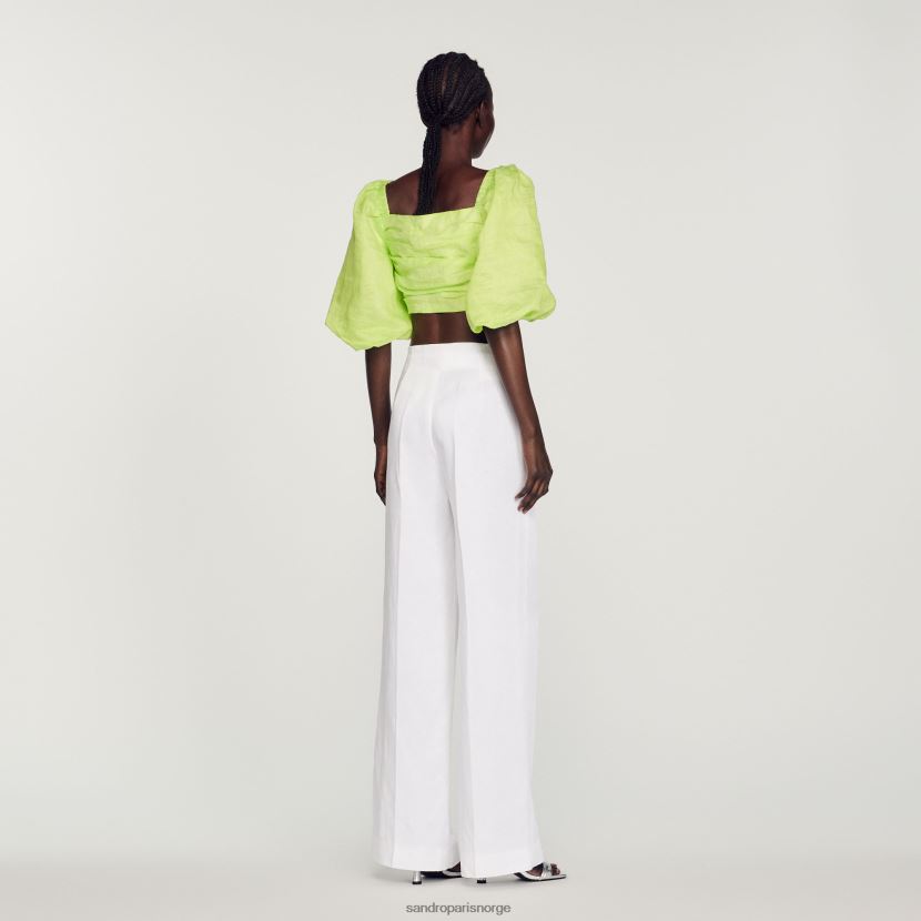 kvinner Sandro Paris hvit bukser med vidde ben klær 6FN4LH181