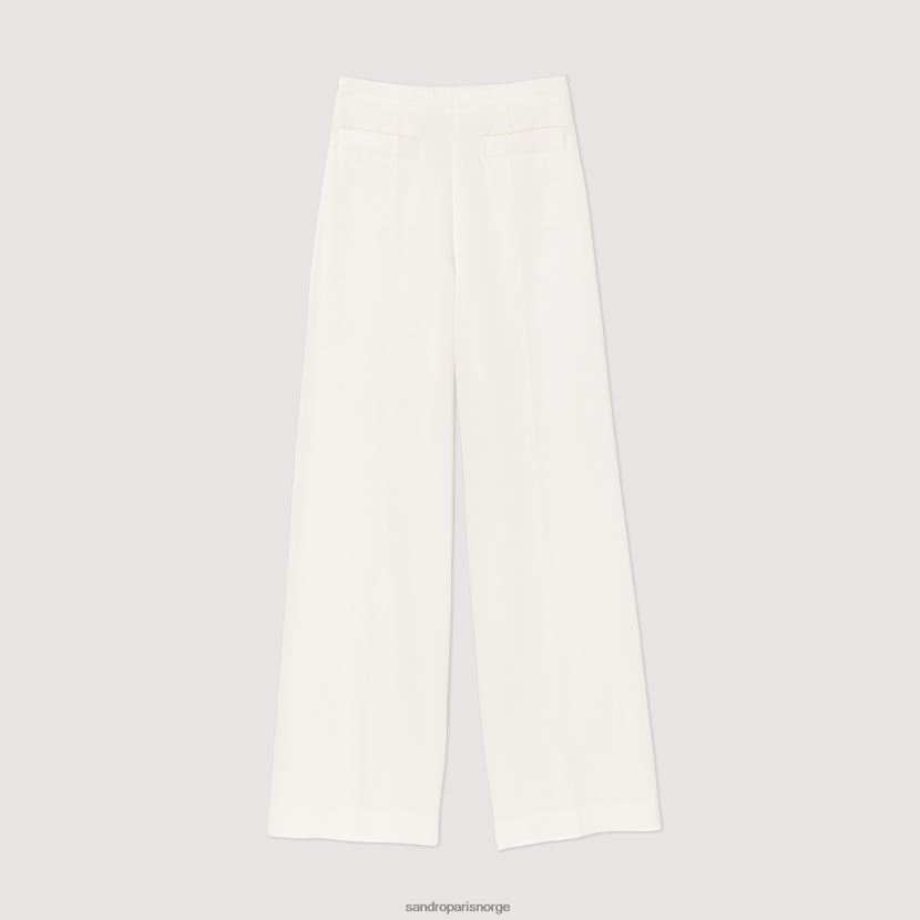 kvinner Sandro Paris hvit bukser med vidde ben klær 6FN4LH181