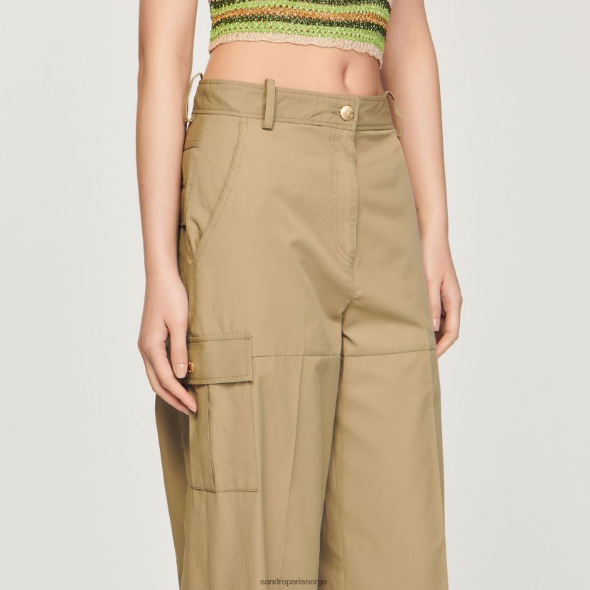 kvinner Sandro Paris olivengrønn cargo bukser klær 6FN4LH171