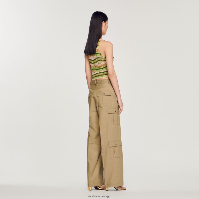 kvinner Sandro Paris olivengrønn cargo bukser klær 6FN4LH171