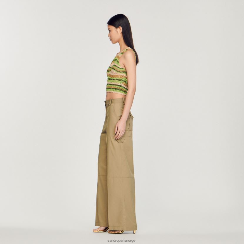 kvinner Sandro Paris olivengrønn cargo bukser klær 6FN4LH171