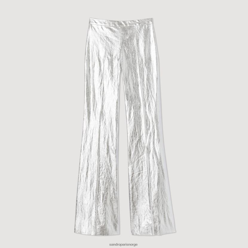 kvinner Sandro Paris sølv bukser med metallisk belegg klær 6FN4LH98