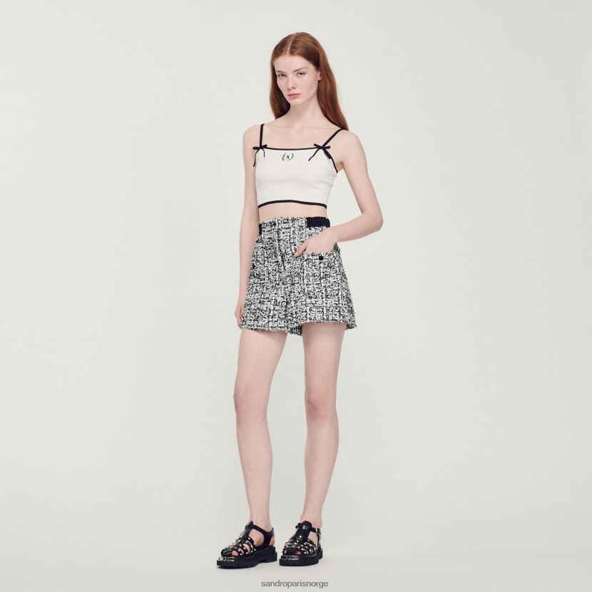 kvinner Sandro Paris svart tweed shorts klær 6FN4LH321