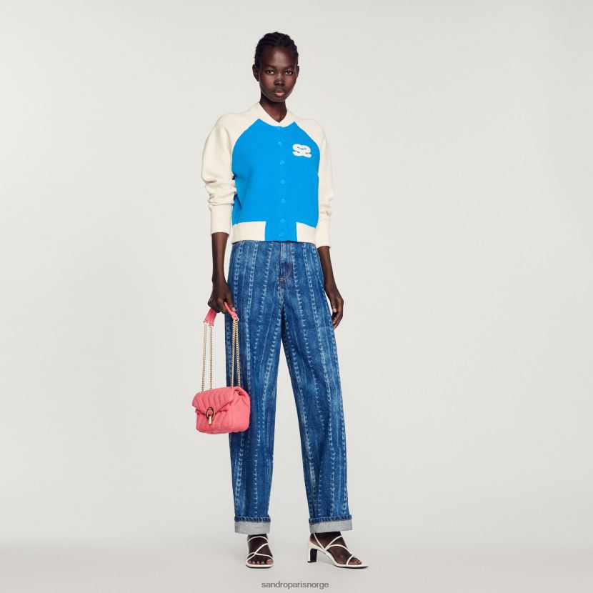 kvinner Sandro Paris blå varsity coatigan klær 6FN4LH293