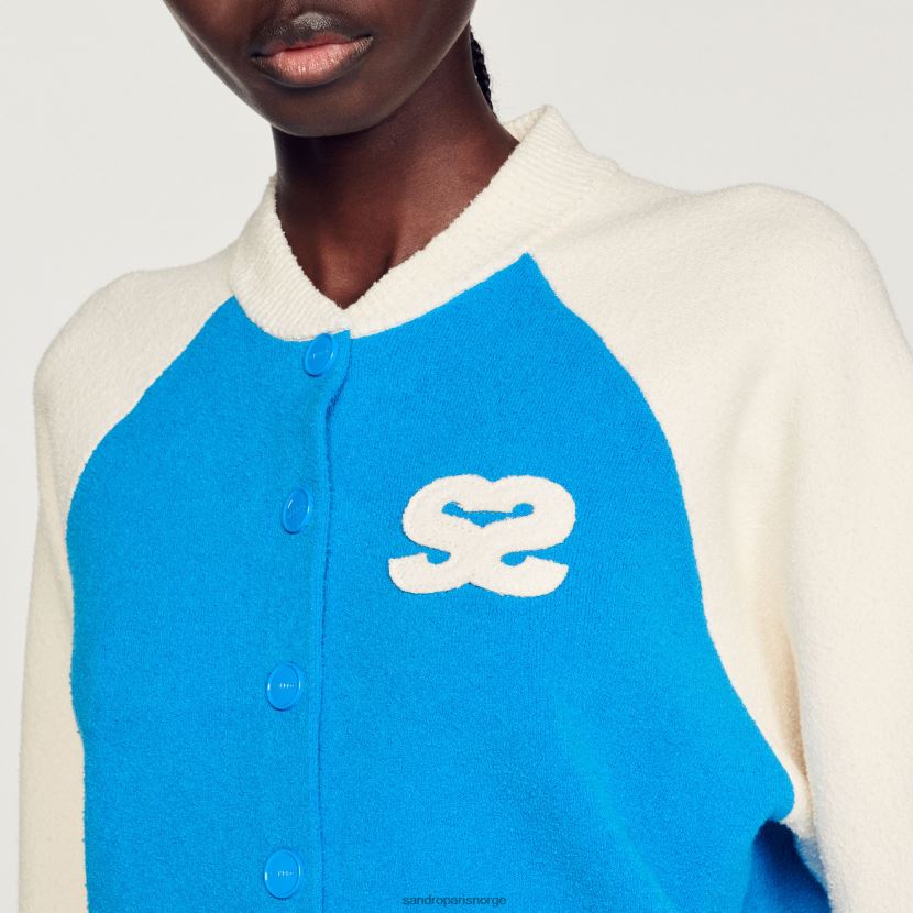 kvinner Sandro Paris blå varsity coatigan klær 6FN4LH293