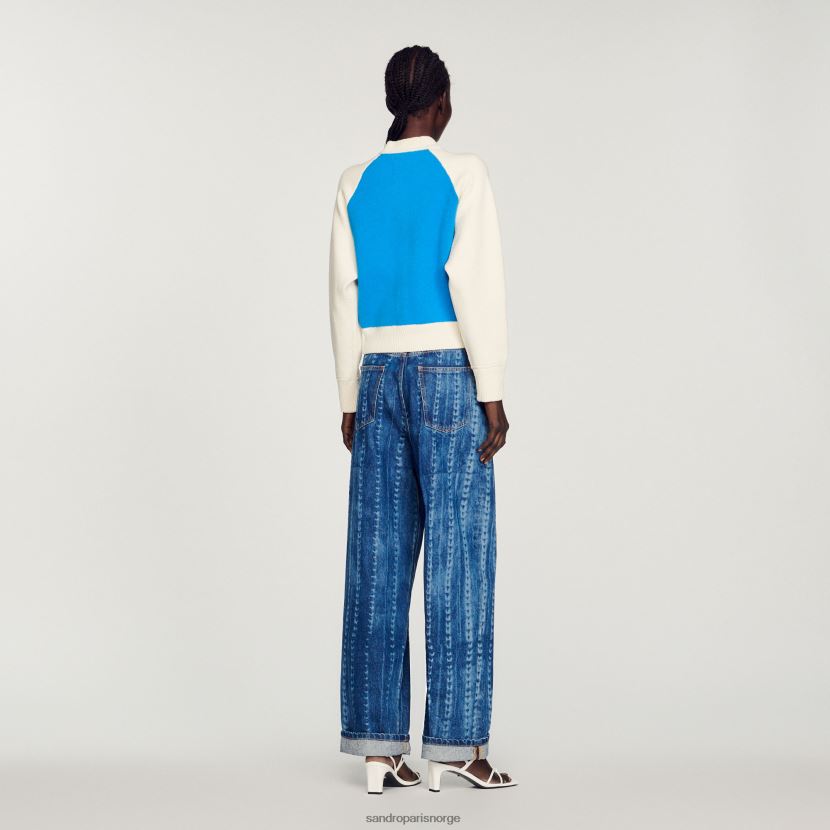 kvinner Sandro Paris blå varsity coatigan klær 6FN4LH293