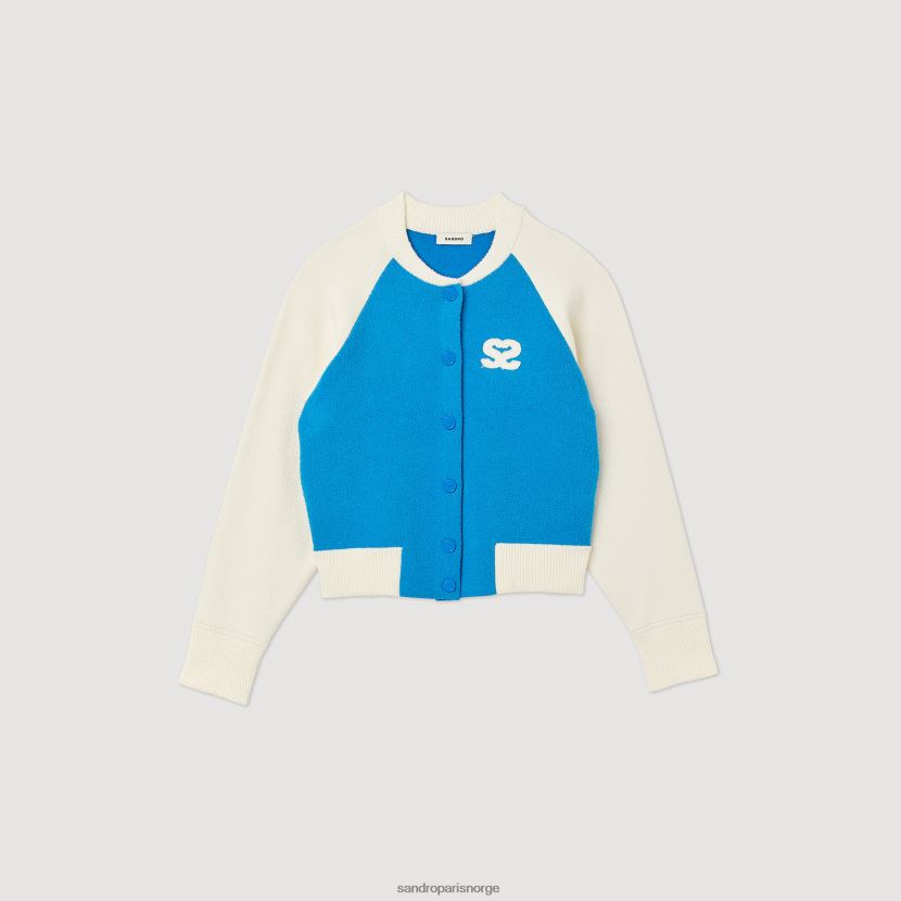 kvinner Sandro Paris blå varsity coatigan klær 6FN4LH293