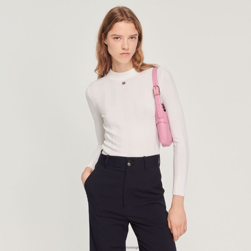 kvinner Sandro Paris ecru strikket genser klær 6FN4LH360