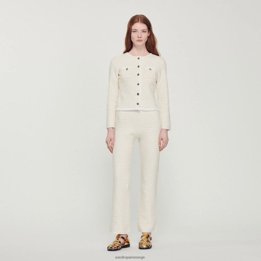 kvinner Sandro Paris ecru tweed coatigan klær 6FN4LH384