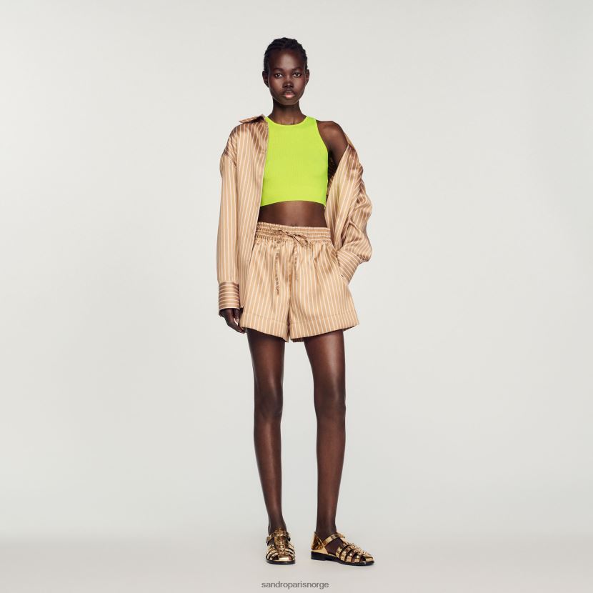 kvinner Sandro Paris eplegrønn strikket crop topp klær 6FN4LH449