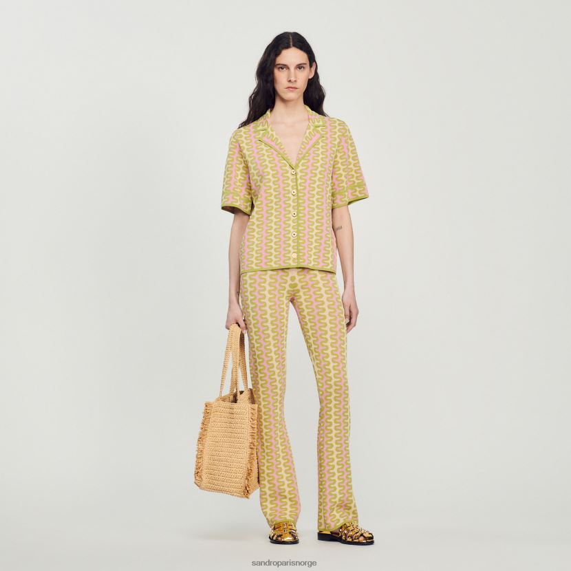 kvinner Sandro Paris flerfarget mønstret strikket cardigan klær 6FN4LH270