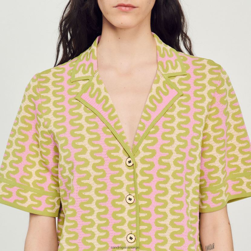 kvinner Sandro Paris flerfarget mønstret strikket cardigan klær 6FN4LH270