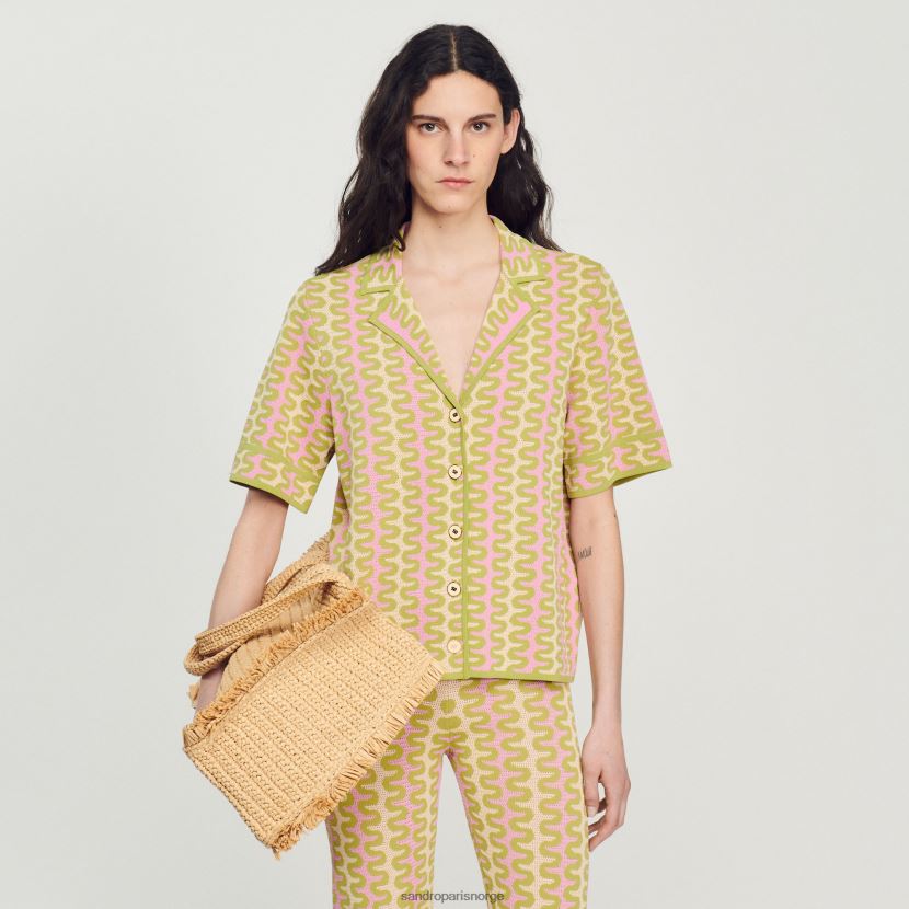 kvinner Sandro Paris flerfarget mønstret strikket cardigan klær 6FN4LH270