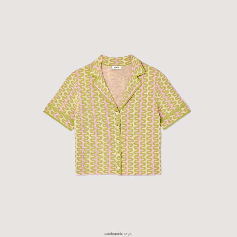 kvinner Sandro Paris flerfarget mønstret strikket cardigan klær 6FN4LH270