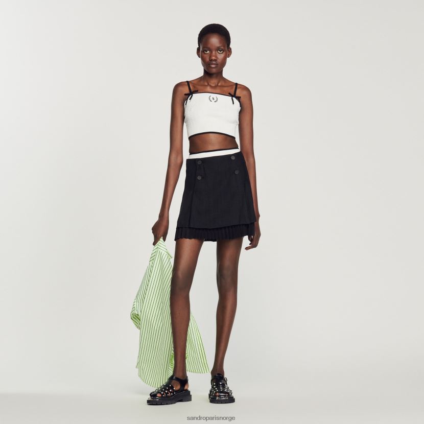 kvinner Sandro Paris hvit strikket crop topp klær 6FN4LH240