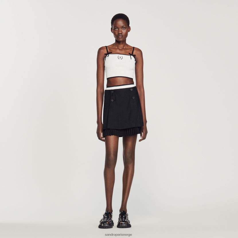 kvinner Sandro Paris hvit strikket crop topp klær 6FN4LH240