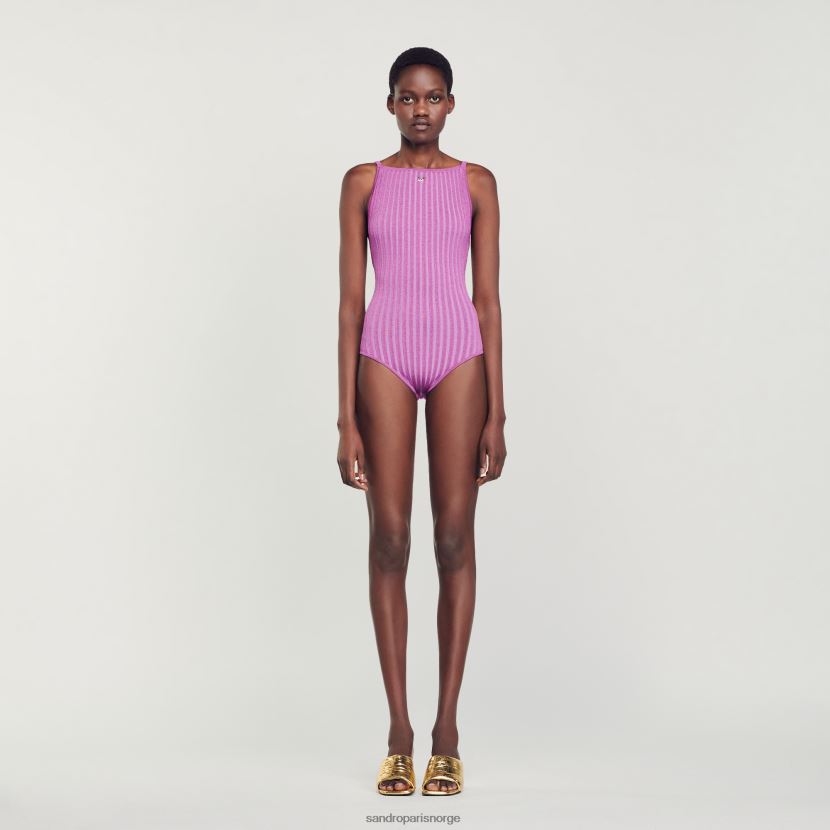 kvinner Sandro Paris lilla ribbet body klær 6FN4LH21