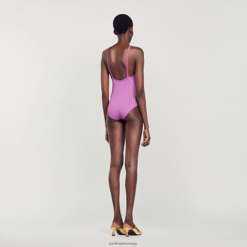 kvinner Sandro Paris lilla ribbet body klær 6FN4LH21
