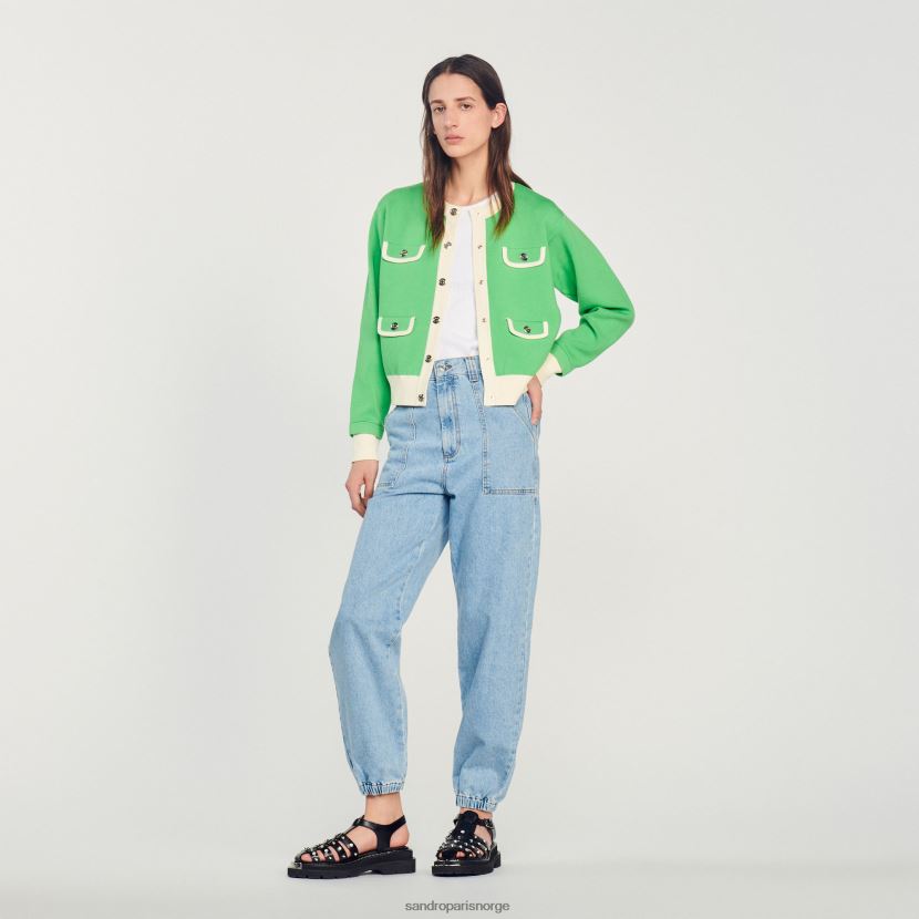 kvinner Sandro Paris én farge tofarget cardigan med knapper klær 6FN4LH232