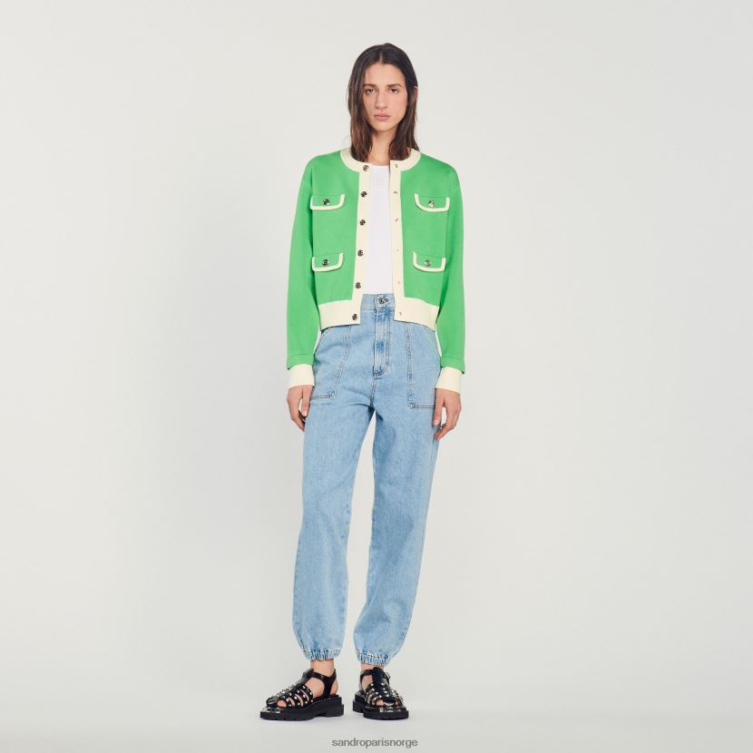 kvinner Sandro Paris én farge tofarget cardigan med knapper klær 6FN4LH232