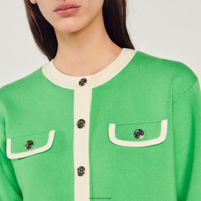 kvinner Sandro Paris én farge tofarget cardigan med knapper klær 6FN4LH232