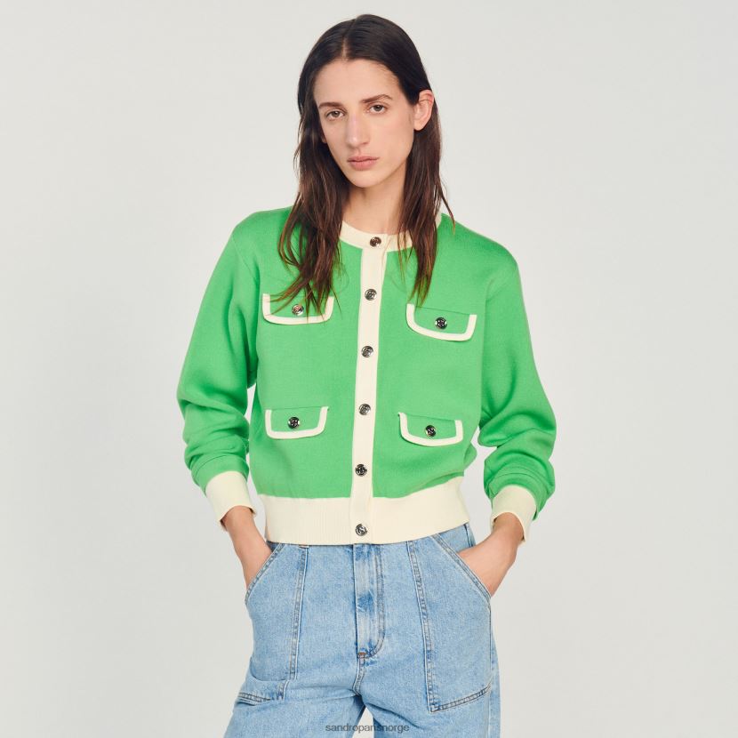 kvinner Sandro Paris én farge tofarget cardigan med knapper klær 6FN4LH232