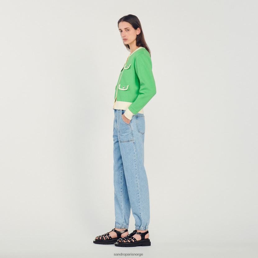 kvinner Sandro Paris én farge tofarget cardigan med knapper klær 6FN4LH232