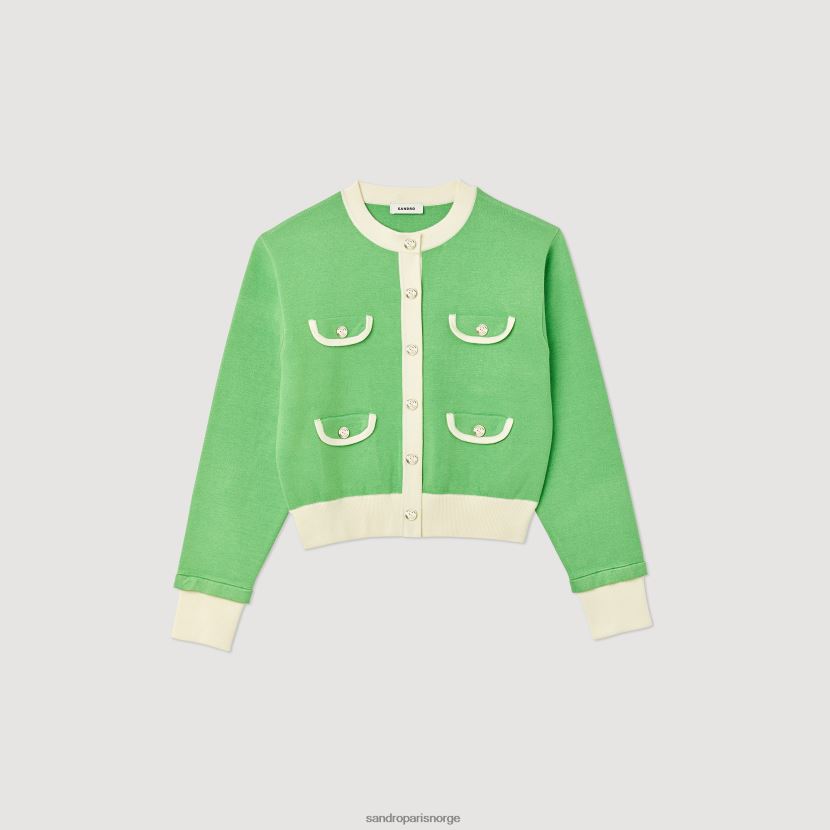 kvinner Sandro Paris én farge tofarget cardigan med knapper klær 6FN4LH232