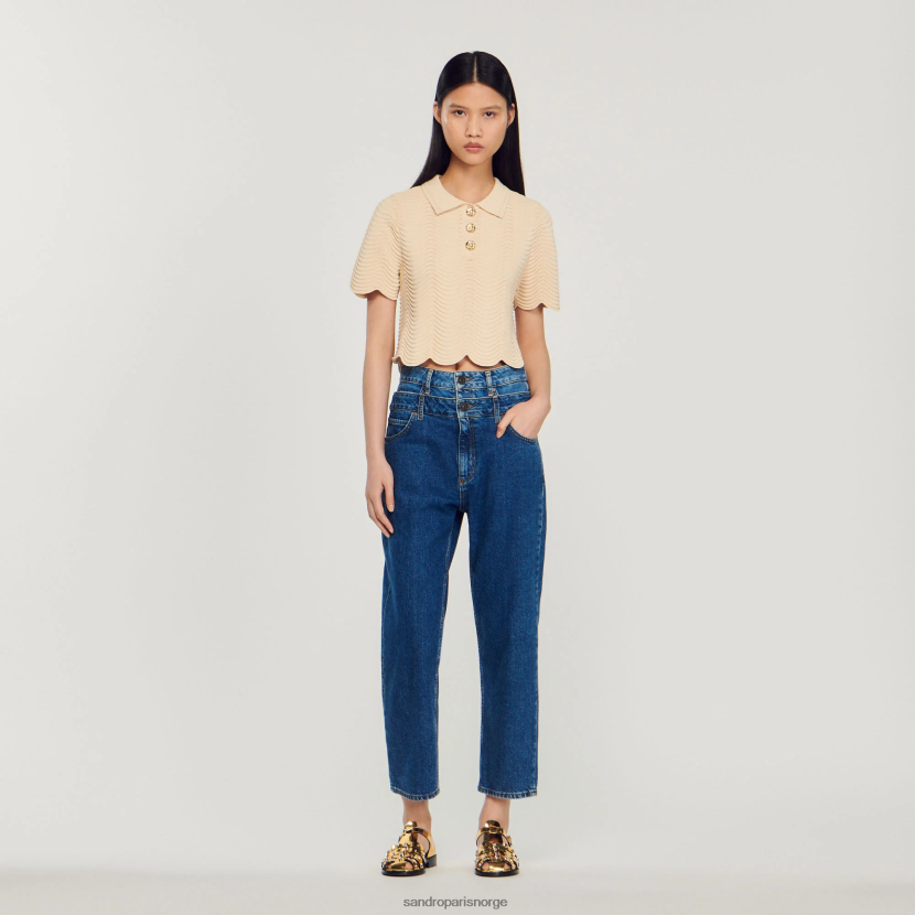 kvinner Sandro Paris naturlig beskåret strikket genser klær 6FN4LH112