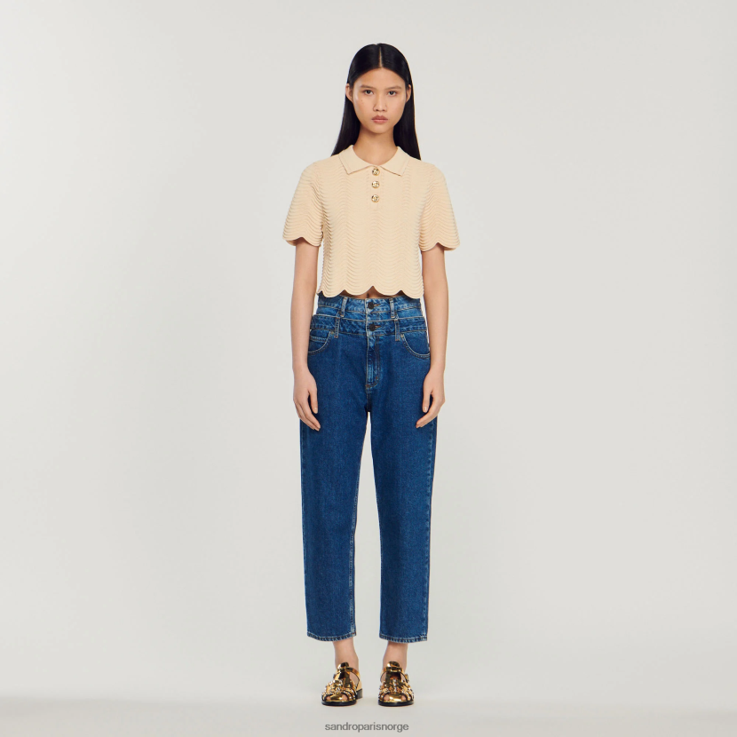 kvinner Sandro Paris naturlig beskåret strikket genser klær 6FN4LH112