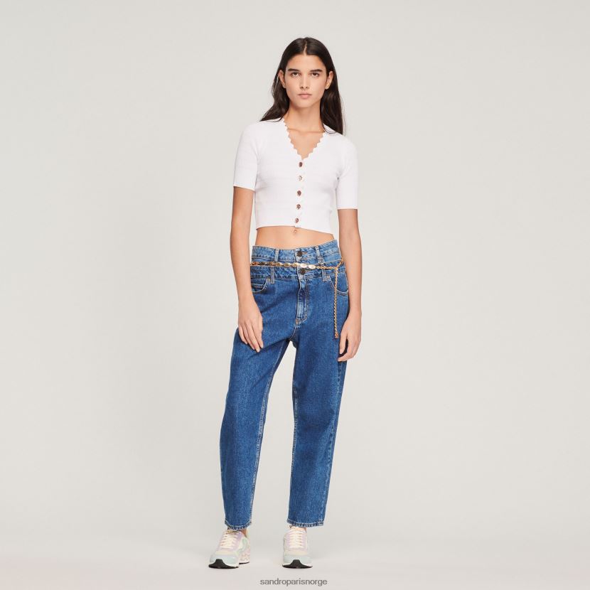 kvinner Sandro Paris off-white strikket genser med fancy knapper klær 6FN4LH260