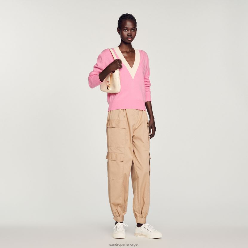 kvinner Sandro Paris rosa strikket genser klær 6FN4LH306