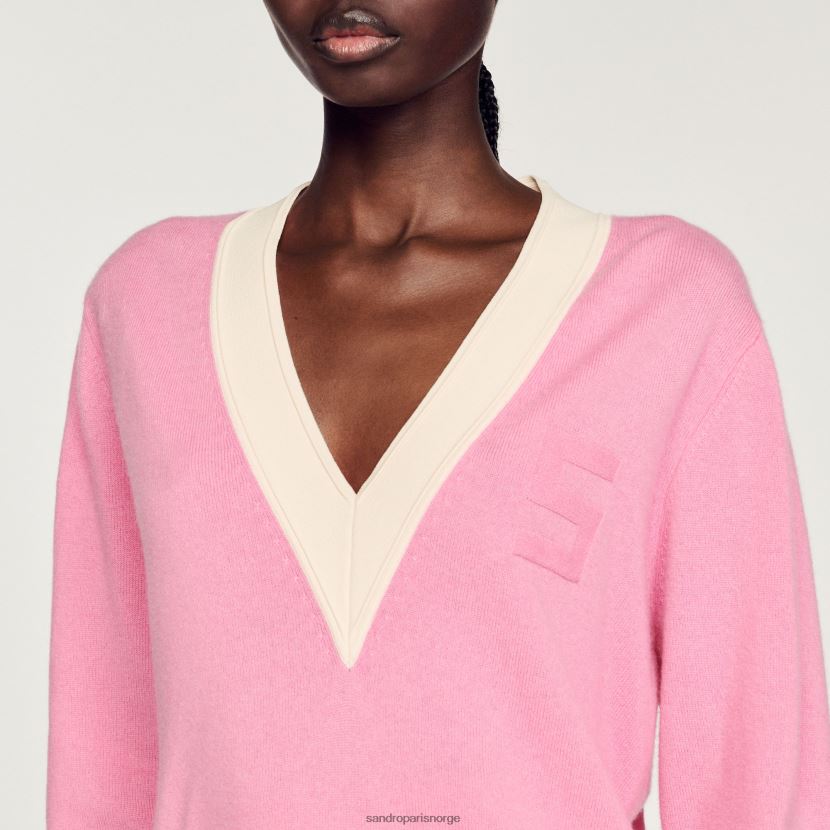 kvinner Sandro Paris rosa strikket genser klær 6FN4LH306