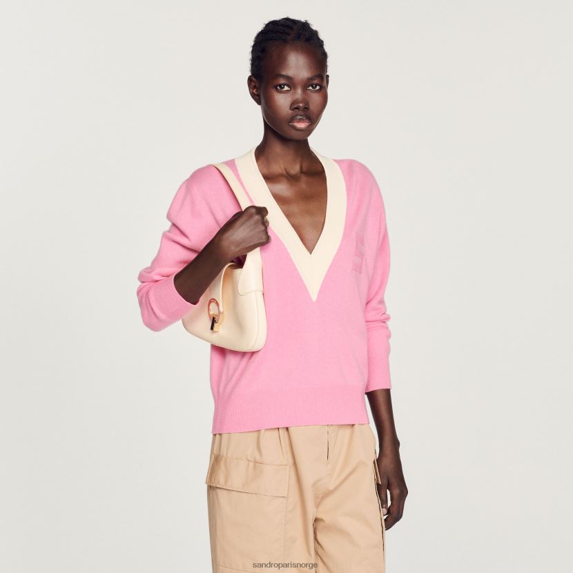kvinner Sandro Paris rosa strikket genser klær 6FN4LH306