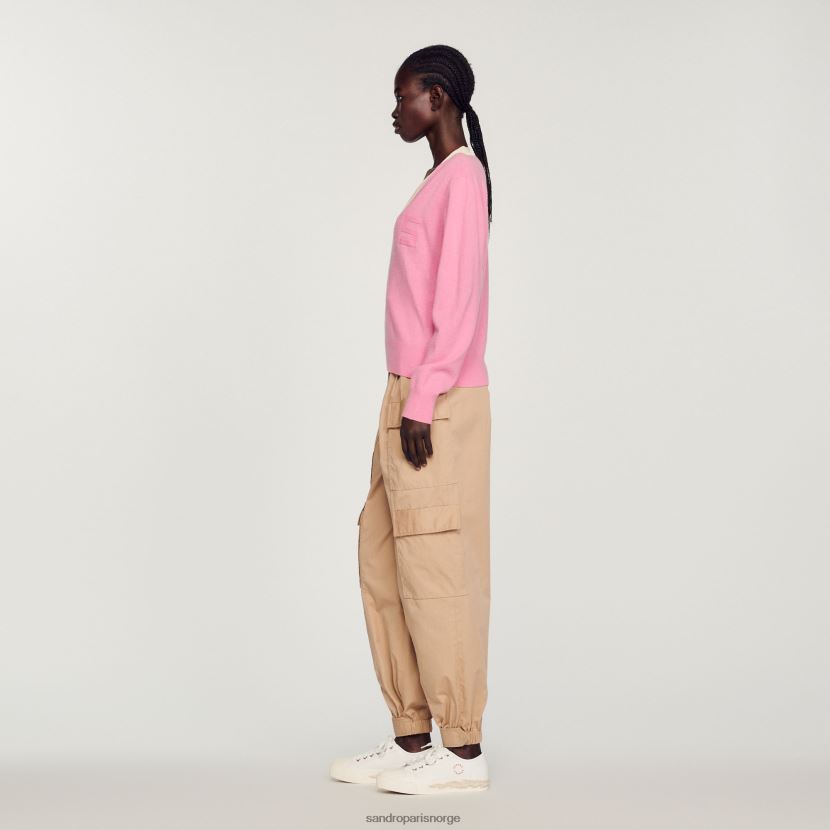 kvinner Sandro Paris rosa strikket genser klær 6FN4LH306