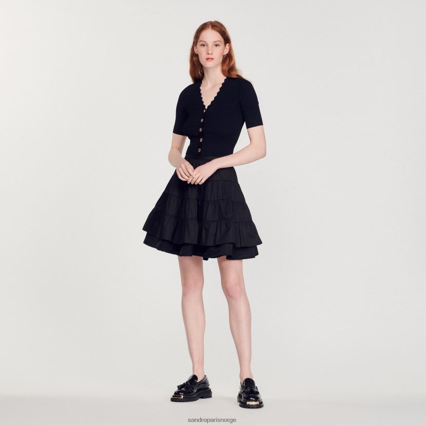 kvinner Sandro Paris svart strikket genser med fancy knapper klær 6FN4LH249