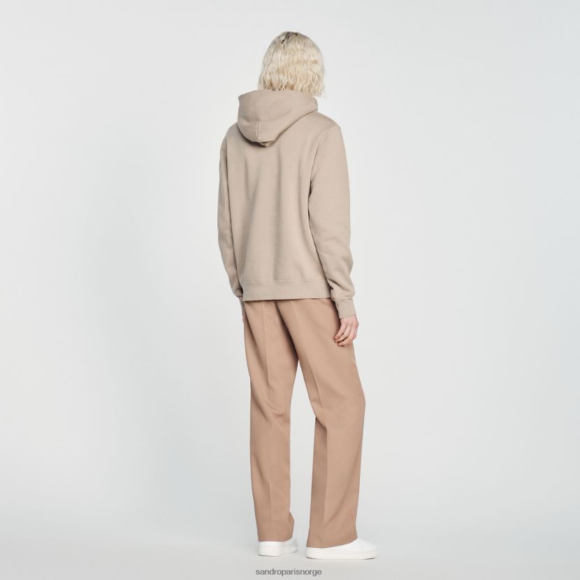 kvinner Sandro Paris beige brodert hettegenser klær 6FN4LH810